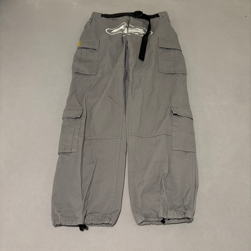 Corteiz Mens Rules The World Grey Ripstop Cargo Pants Size‎ Medium Streetwear